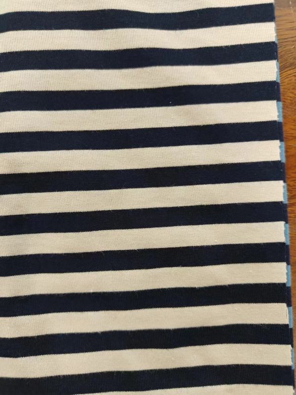 Anti-Pilling And Not Easily Deformed Soft Cotton ​Striped Material Fabric For T-Shirt