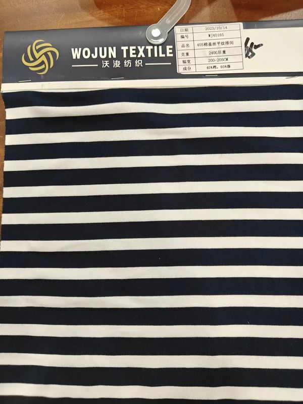 Anti-Pilling And  Elastic Cozy ​Quick Drying Striped Material Fabric For T-Shirt