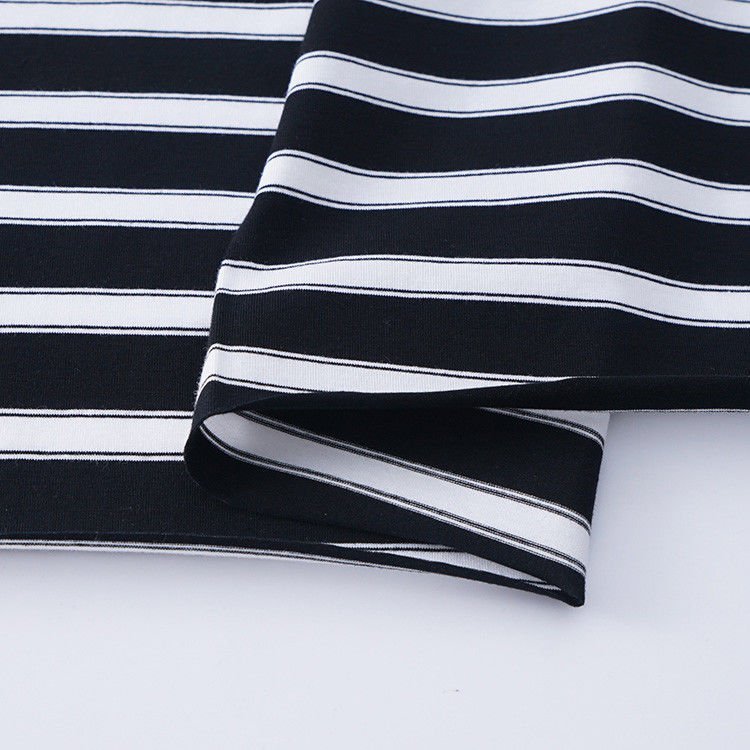 Good Texture And Fashionable Easy To Care Striped Knit Fabric For T-Shirt