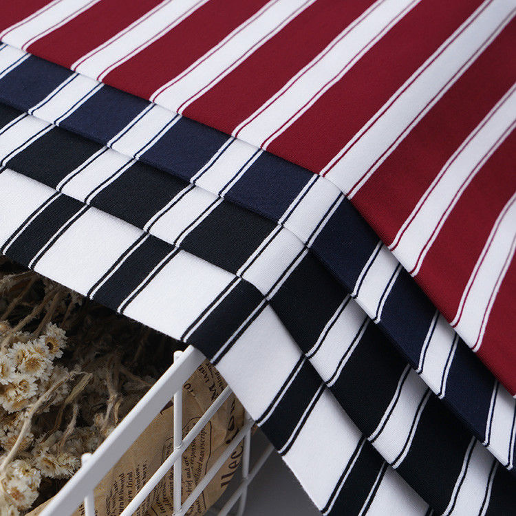 Good Texture And Fashionable Easy To Care Striped Knit Fabric For T-Shirt
