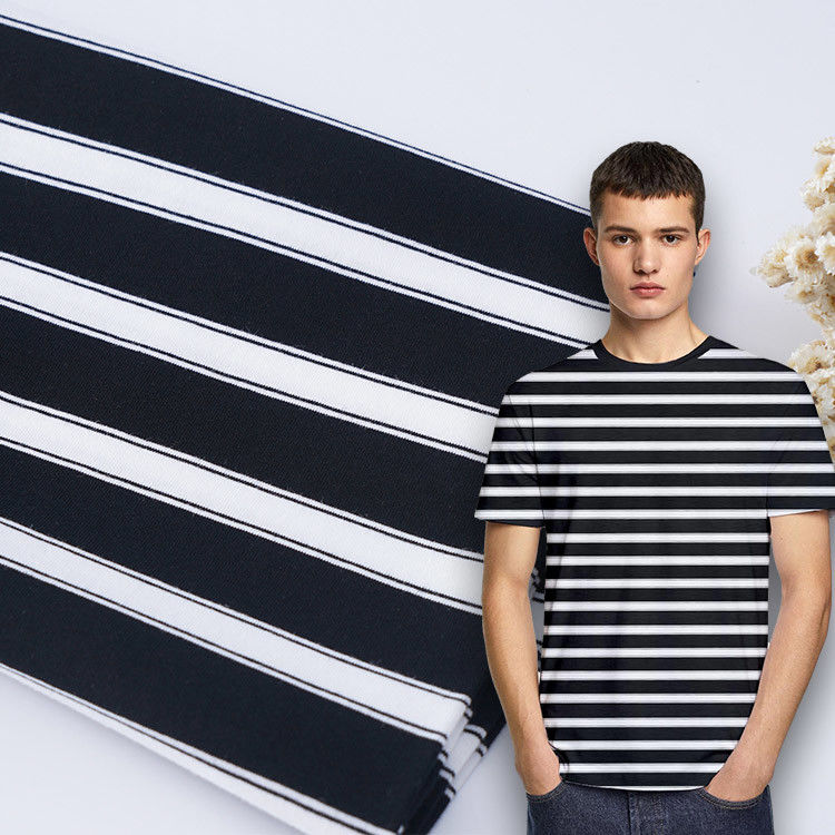 Good Texture And Fashionable Easy To Care Striped Knit Fabric For T-Shirt