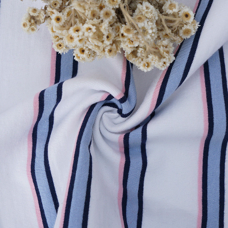 Soft And Durble Simple And Good Quality Striped Cotton Fabric For T- Shirt