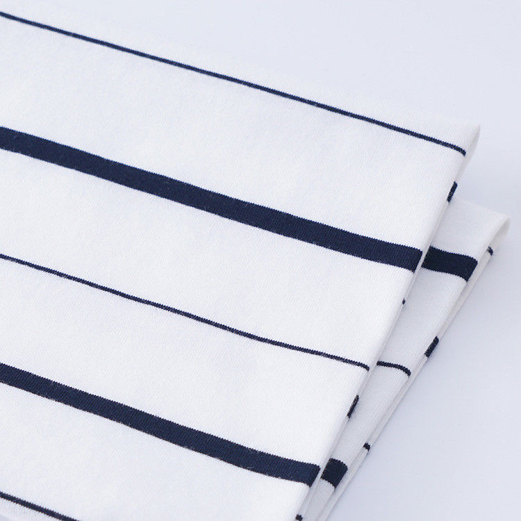 Breathable And Durble Simple And High Quality Striped Cotton Fabric For T- Shirt