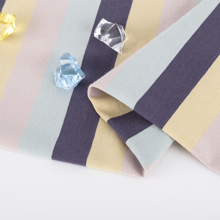 Skin-Friendly And Environmentally Friendly Good Quality Striped Cotton Fabric For T- Shirt