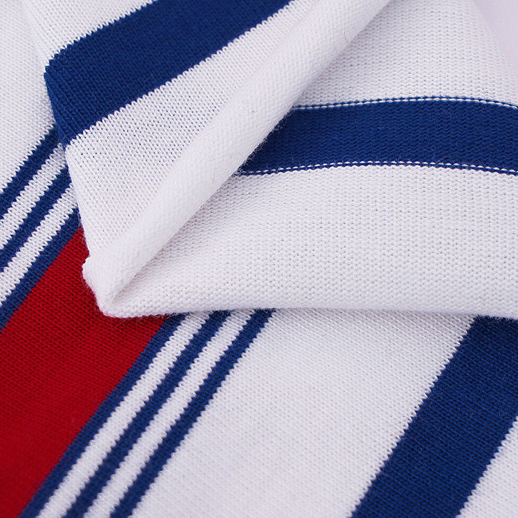 Stylish And Elegant Close To The Skin Breathable Striped Cotton Fabric For T-Shirt