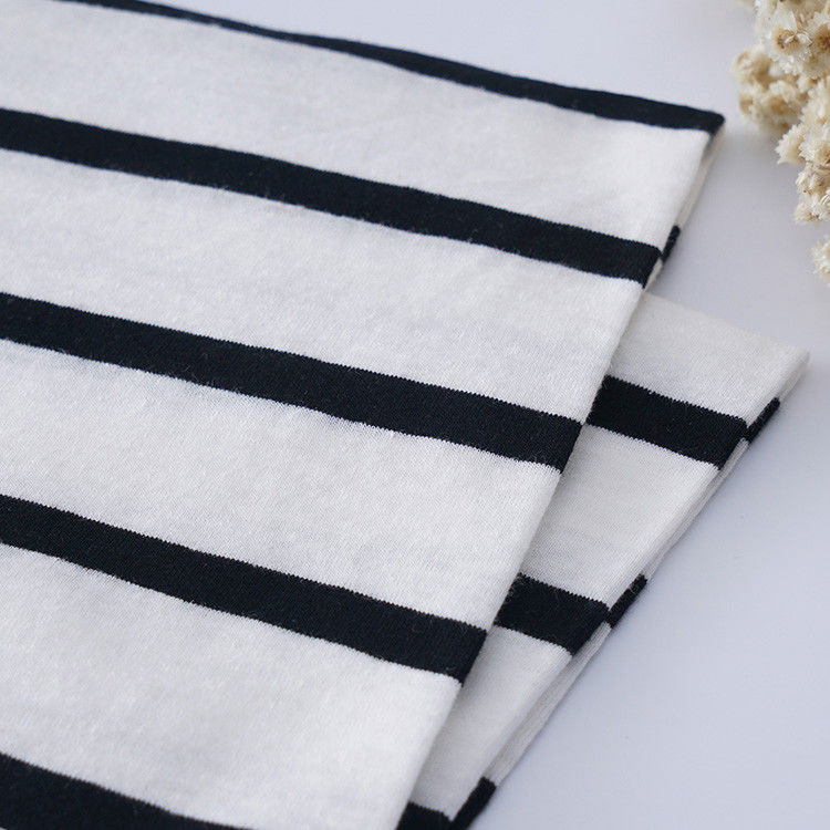 Soft And Moisture Absorption Easy To Care Striped Knit Fabric For Tracksuit