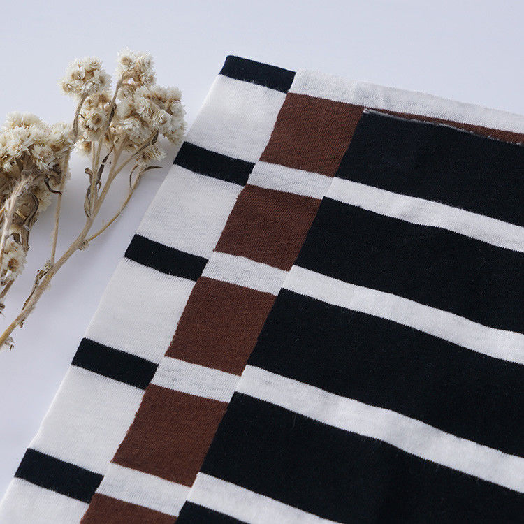 Soft And Moisture Absorption Easy To Care Striped Knit Fabric For Tracksuit