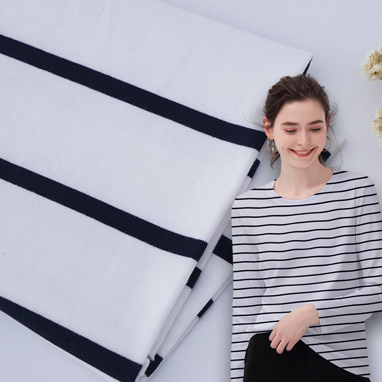 Comfort And High Quality Breathable Easy To Care ​Striped Material Fabric For Long Sleeve Clothes