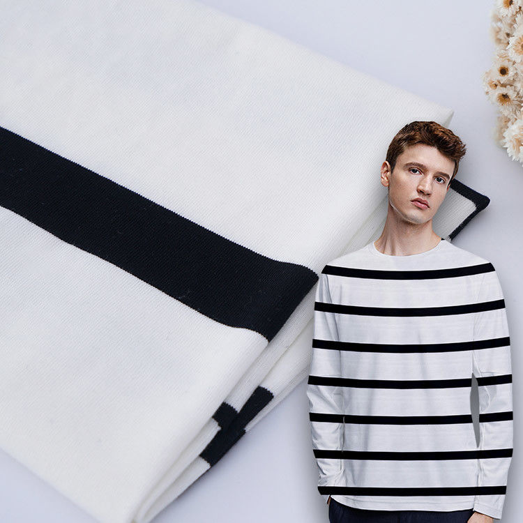 Soft And Durable Comfortable Skin-Friendly Striped Knit Fabric For T-Shirt