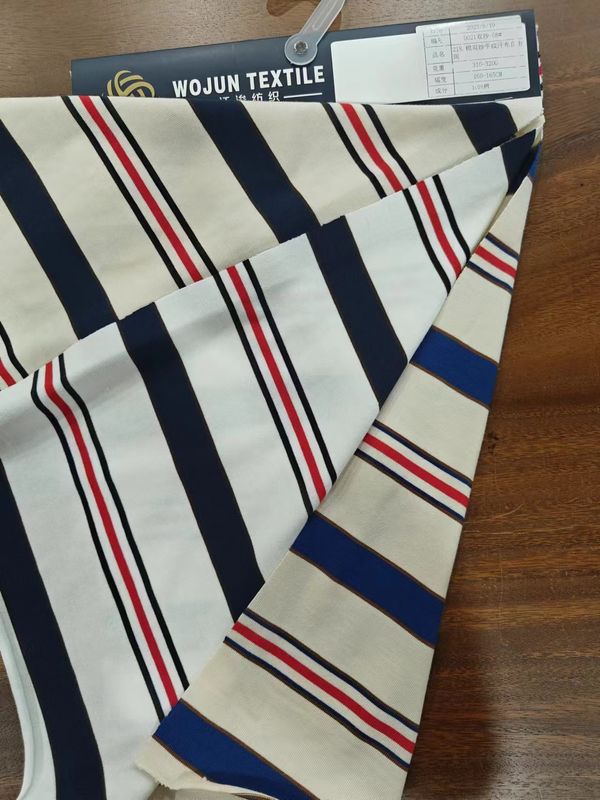 Simple And Fashionable Comfortable Skin-Friendly Striped Knit Fabric For T-Shirt