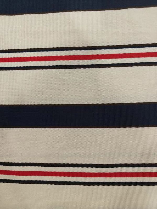 Simple And Fashionable Comfortable Skin-Friendly Striped Knit Fabric For T-Shirt