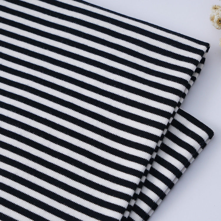 Dureble And Soft Comfortable Skin-Friendly Striped Knit Fabric For Casual T-Shirt