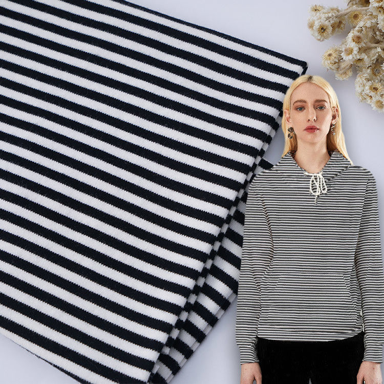 Dureble And Soft Comfortable Skin-Friendly Striped Knit Fabric For Casual T-Shirt