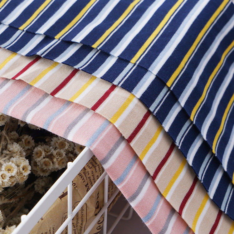 Yarn-Dyed Cloth Comfortable And Breathable And Soft Striped Knit Fabric For T-Shirt