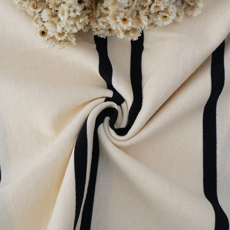 Double Yarn Comfortable Environmentally Friendly Healthy Striped Cotton Fabric For Long Sleeve Clothes