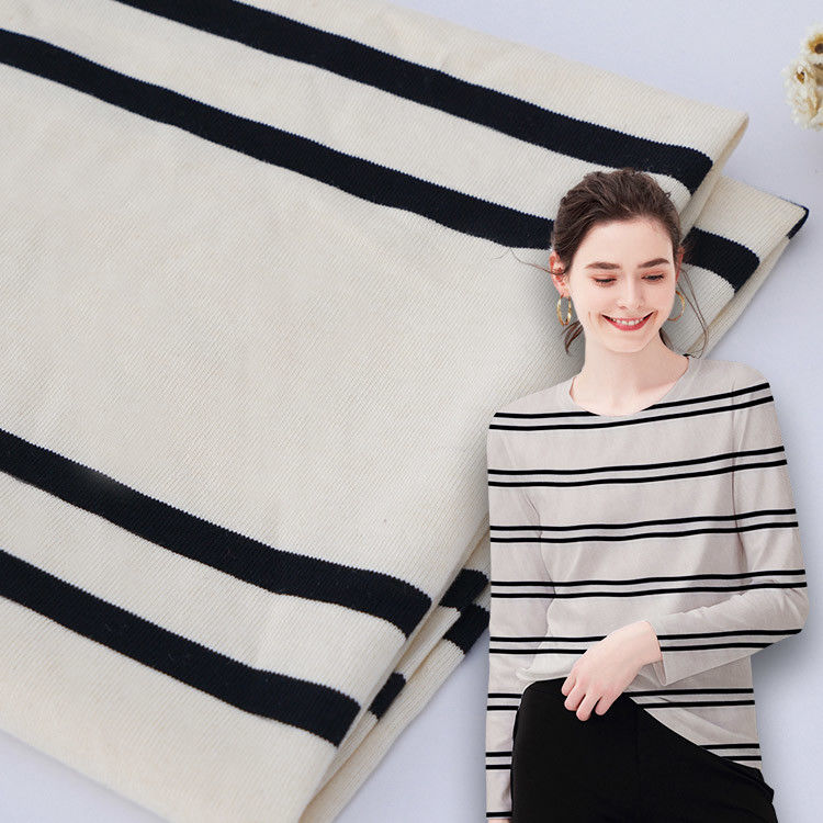 Double Yarn Comfortable Environmentally Friendly Healthy Striped Cotton Fabric For Long Sleeve Clothes