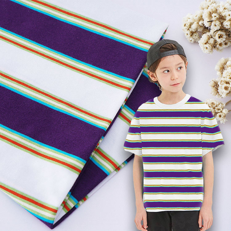 Durble And Breathable Skin-Friendly And Healthy Striped Cotton Fabric For T-Shirt