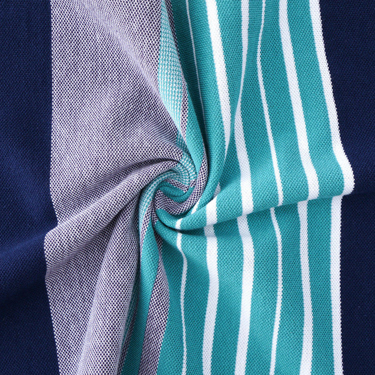 21S Breathable Health And Safety And Unique  Striped Knit Fabric For Polo Shirt