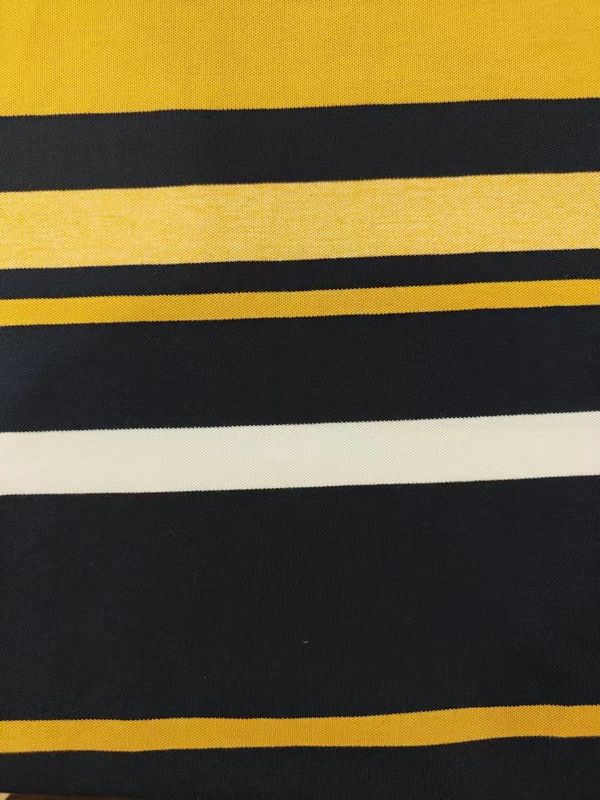 Comfortable And Breathable Natural Texture Flexible Striped Material Fabric For Polo Shirt