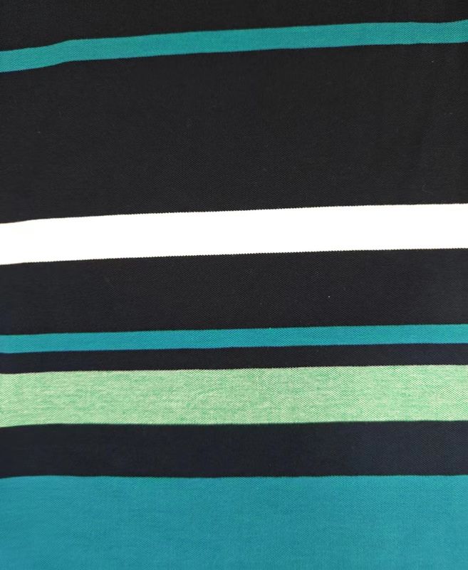 Comfortable And Breathable Natural Texture Flexible Striped Material Fabric For Polo Shirt