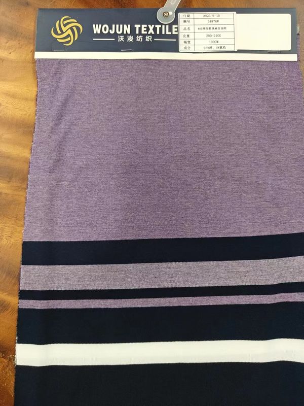 Comfortable And Breathable Natural Texture Flexible Striped Material Fabric For Polo Shirt