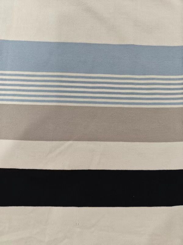 Easy To Care For Healthy And Breathable And Sweat-Absorbent Striped Knit Fabric For Polo Shirt