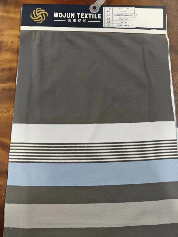 Easy To Care For Healthy And Breathable And Sweat-Absorbent Striped Knit Fabric For Polo Shirt