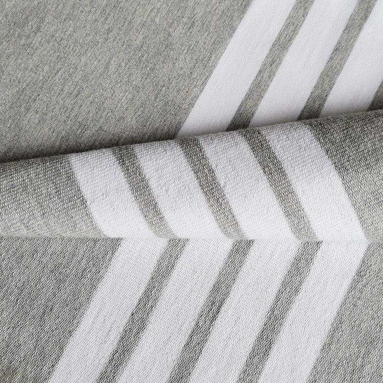 Healthy And Long-Lasting Striped Cotton Fabric For T-Shirt With Elastic Fiber