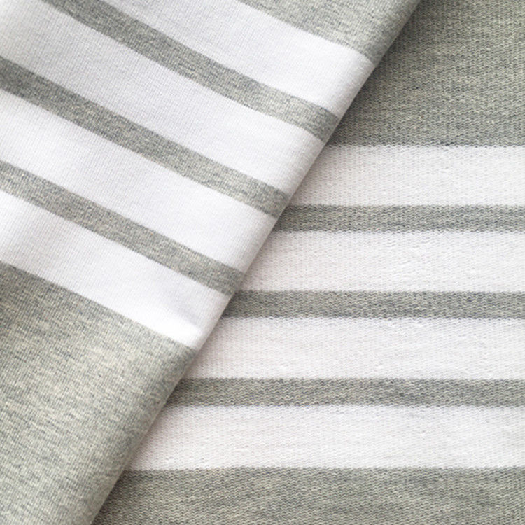 Healthy And Long-Lasting Striped Cotton Fabric For T-Shirt With Elastic Fiber