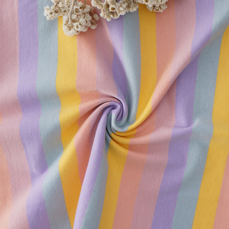 Good Texture Breathable Healthy And Safety And Unique  Striped Knit Fabric For T-Shirt