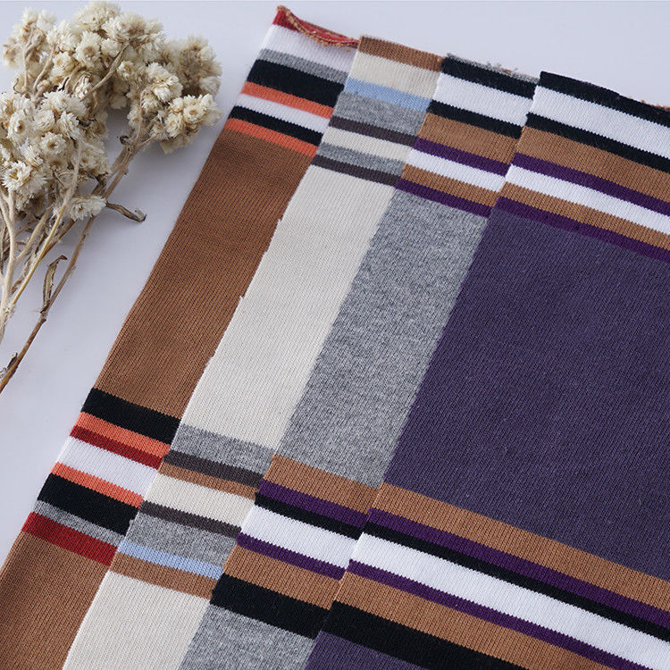 Skin-Friendly And Breathable Moisture-Absorbing Striped Knit Fabric For Casual Wear