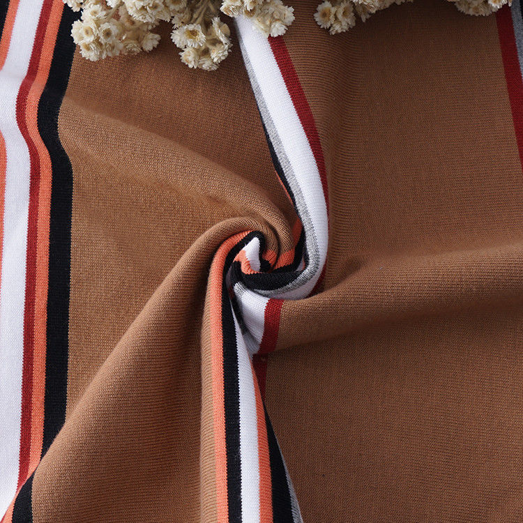 Skin-Friendly And Breathable Moisture-Absorbing Striped Knit Fabric For Casual Wear