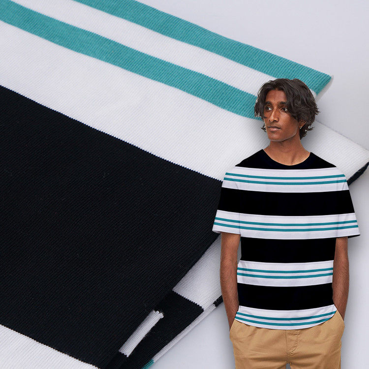 Skin-Friendly And Flexible Comfortable Fit Striped Knit Fabric For T-Shirt