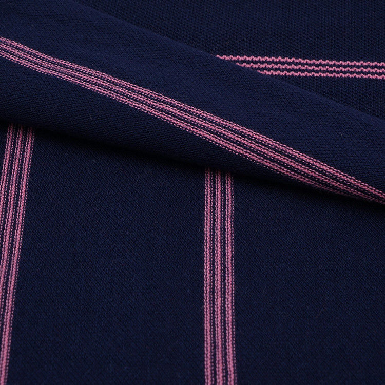Comfortable And Durable Skin-Friendly Breathable Striped Knit Fabric For Polo Shirt