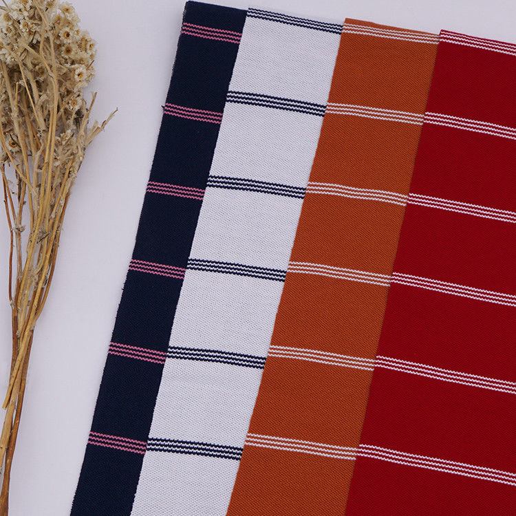 Comfortable And Durable Skin-Friendly Breathable Striped Knit Fabric For Polo Shirt