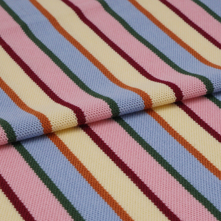 Soft And Moisture-Absorbent And Smooth Striped Knit Fabric For Casual Wear
