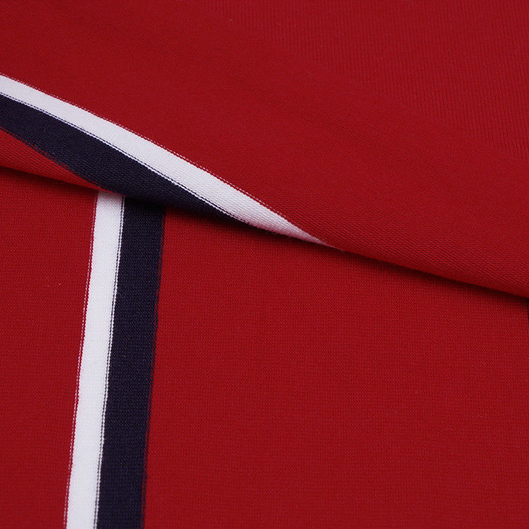 Easy To Care And  Natural And Smooth  Striped Knit Fabric For Polo Shirt