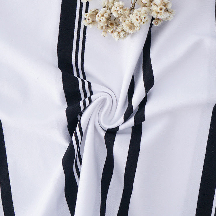 Elastic And  Natural And Comfortable And Breathable  Striped Knit Fabric For Polo Shirt