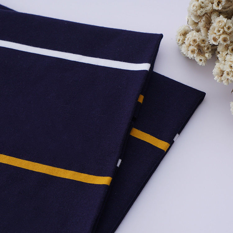 Soft And Breathable And Moisture-Absorbent Hygroscopic Striped Knit Fabric For Polo Shirt