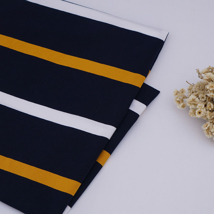 High Color Fastness And Moisture-Absorbent Striped Knit Fabric For Polo Shirt