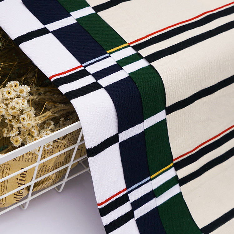 Soft And Moisture-Absorbent And Smooth Striped Knit Fabric For Casual Wear
