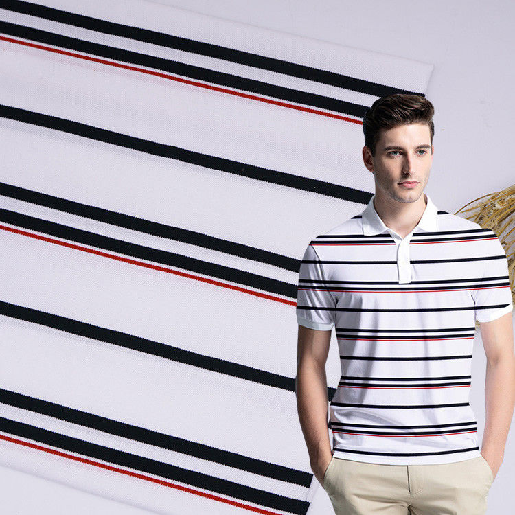 Soft And Moisture-Absorbent And Smooth Striped Knit Fabric For Casual Wear