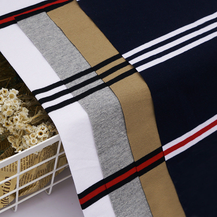 Breathable And Wear-Resistant And High Quality Striped Knit Fabric For Polo Shirt