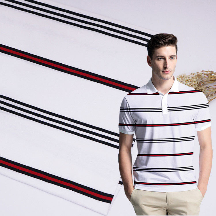 Breathable And Wear-Resistant And High Quality Striped Knit Fabric For Polo Shirt