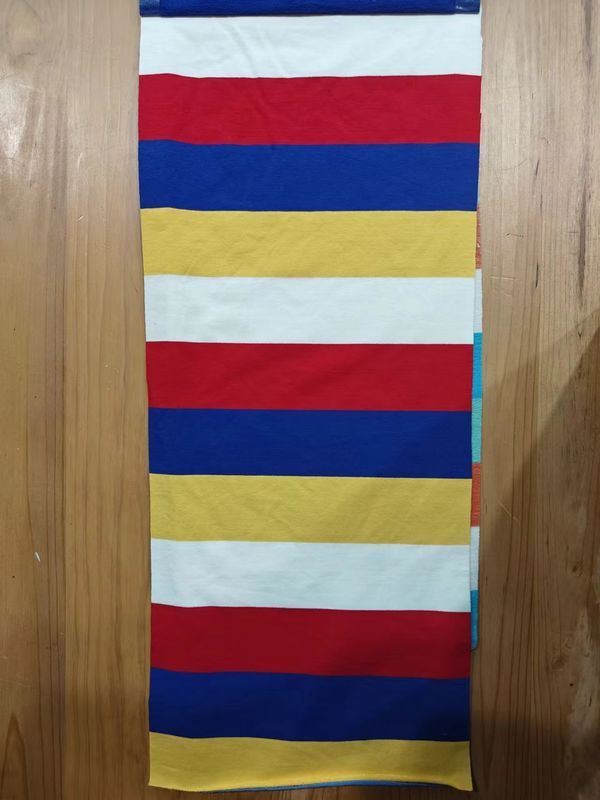 Natural Easy To Care For Flexible And Fashionable Striped Knit Fabric For French Terry