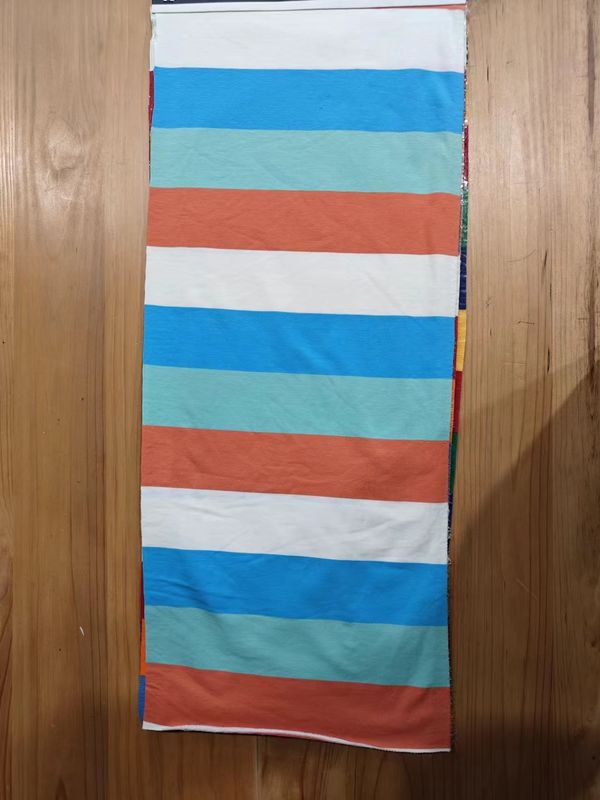Natural Easy To Care For Flexible And Fashionable Striped Knit Fabric For French Terry