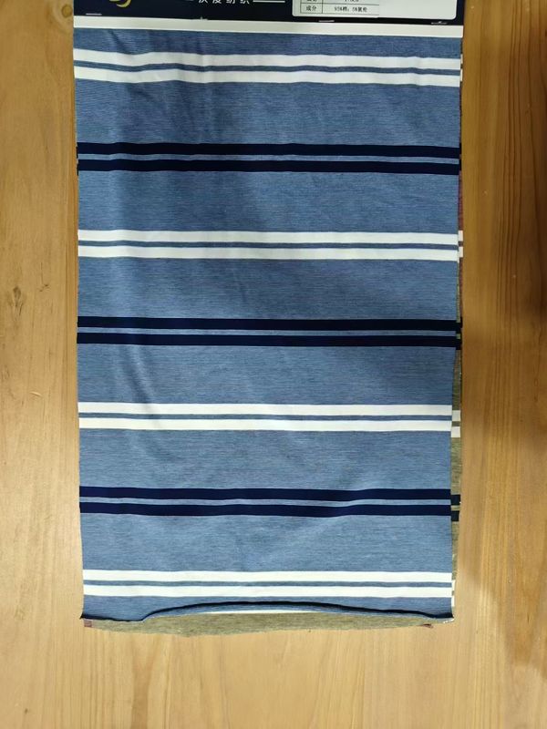 Breathable And Comfortable And Skin-Friendly Striped Material Fabric For T-Shirt
