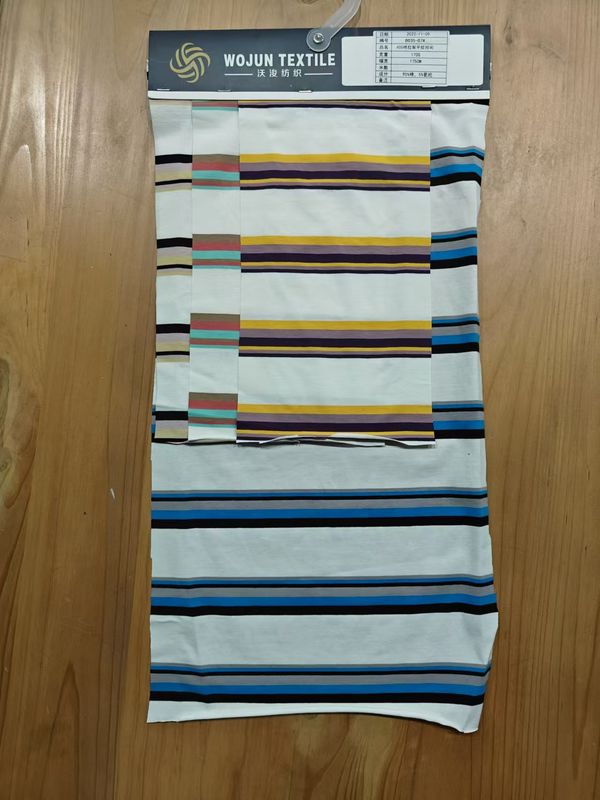 Comfortable And Elastic Durble Skin-Friendly Striped Material Fabric For Casual Wear