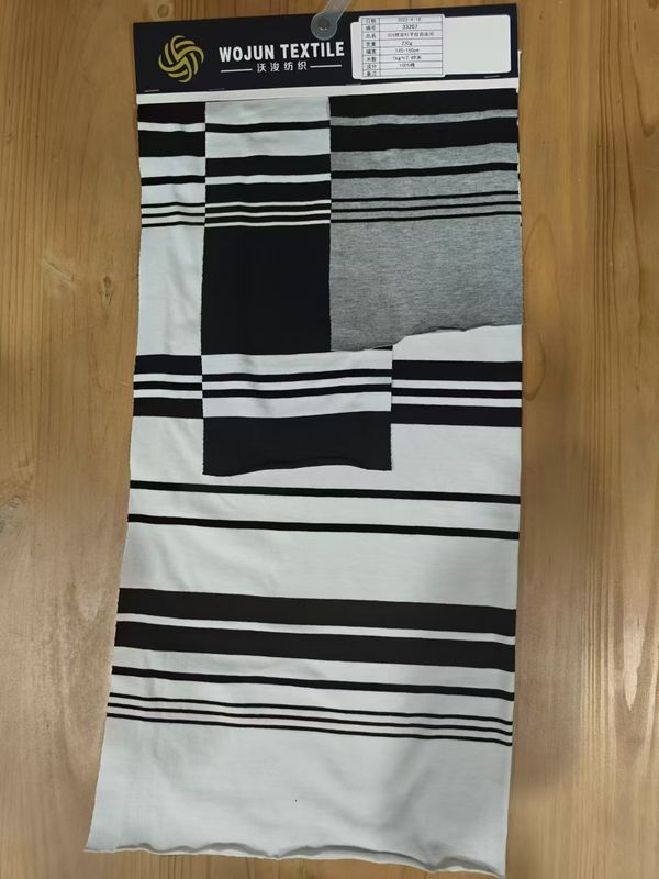Fashionable ，Skin-Friendly Comfortable And Soft Striped Material Fabric For T-Shirt