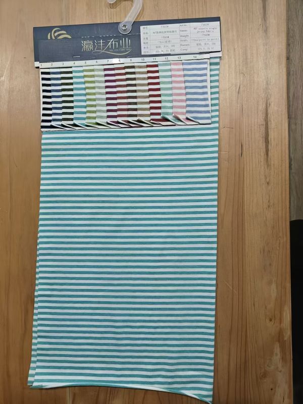 Easy To Care For And Durable And Skin-Friendly Striped Knit Fabric For T-Shirt